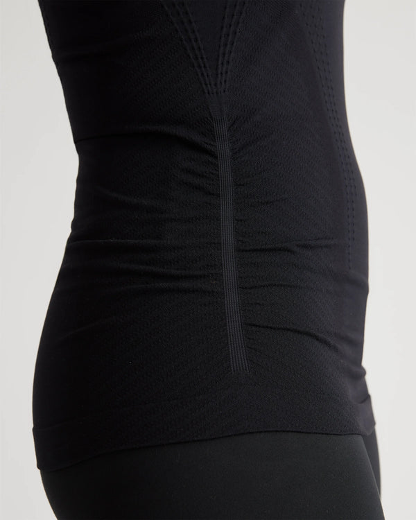 Seamless Ruched Racerback Tank - XS / Black