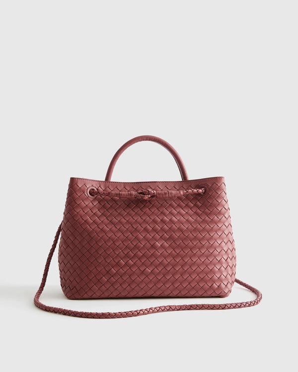 Romy Handwoven Satchel - One Size / Cognac