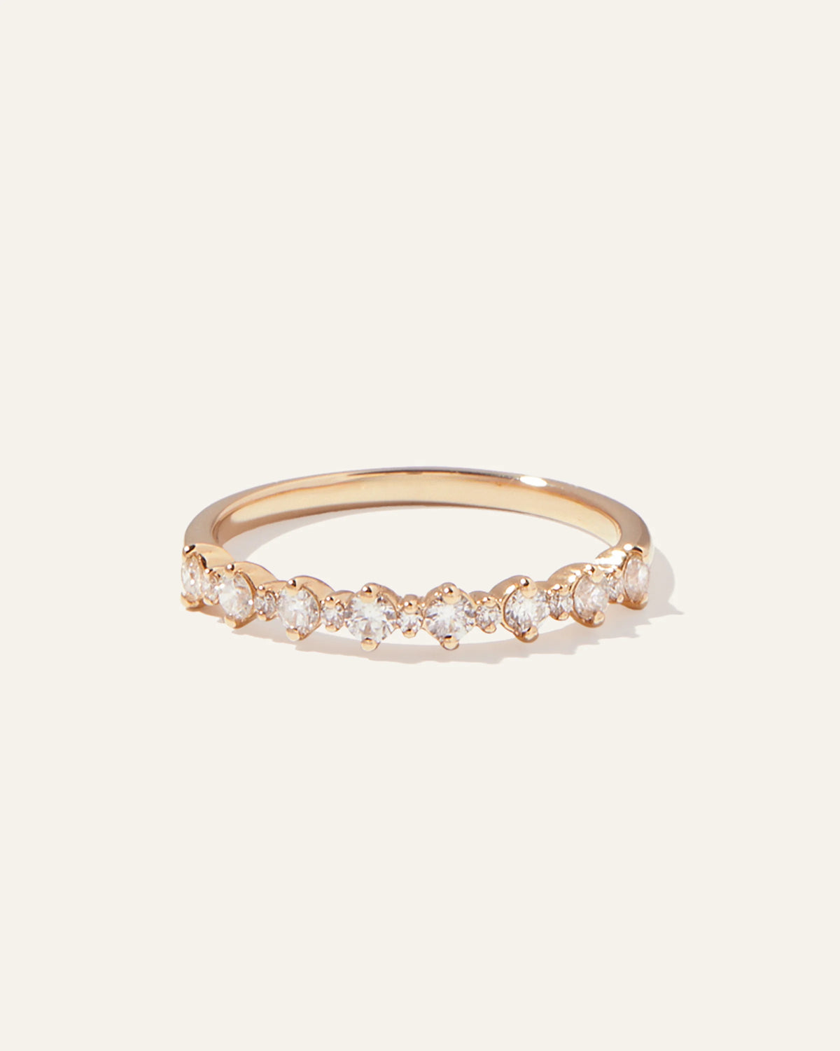 14K Gold Lab Grown Diamond Alternating Round Band - 4 / Yellow Gold Main image