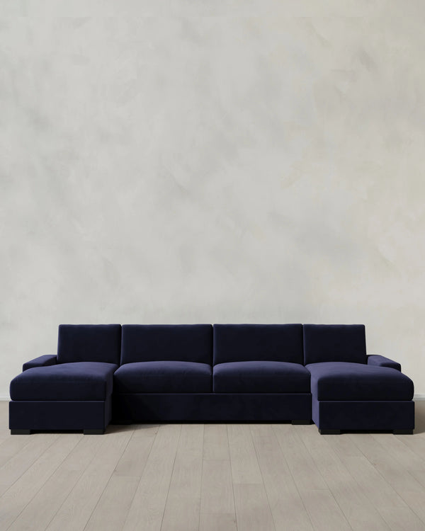 Stillman U Sectional in Performance Velvet - One Size / Java