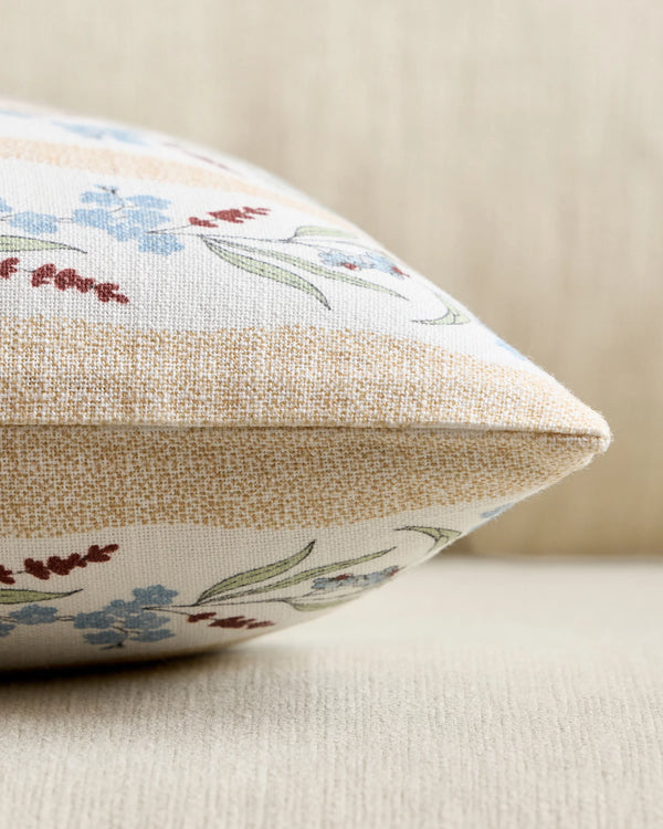 Wildflower Cotton Pillow Cover - 12x20 / Tan Stripe