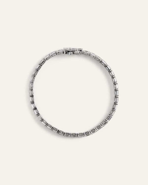 14K Gold Lab Grown Diamond East-West Emerald Tennis Bracelet - 10ctw - 6.5" / Yellow Gold