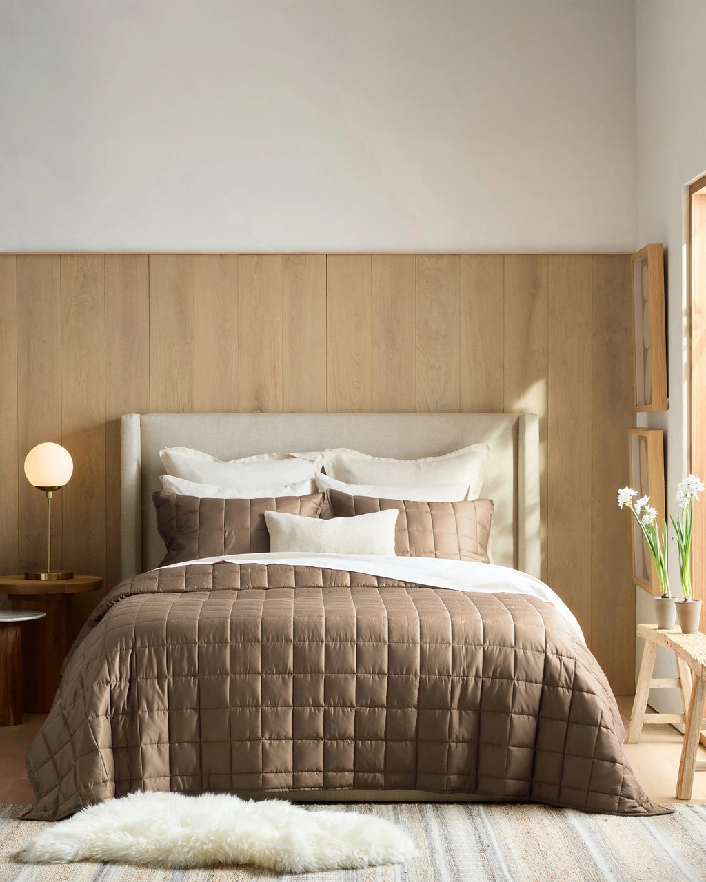 Bamboo Box Quilted Sham Set - Standard / Sage