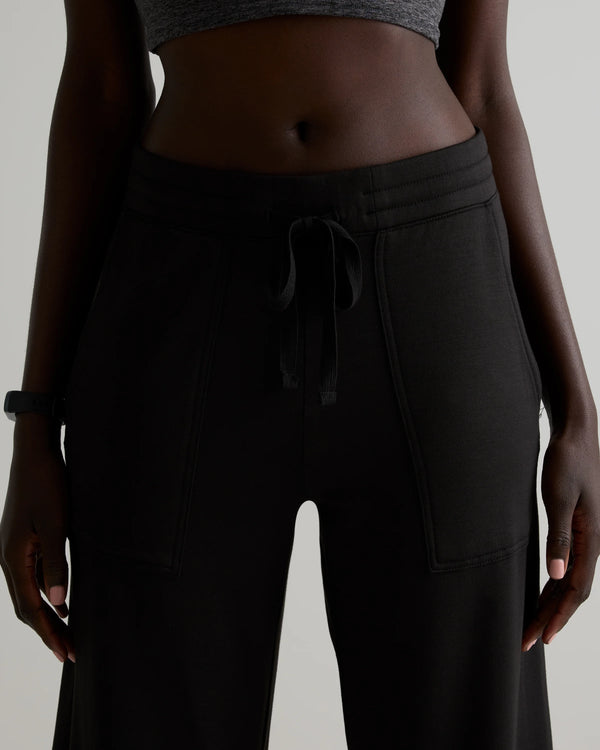 SuperSoft Fleece Cropped Wide Leg Pants - XS / Dried Fig