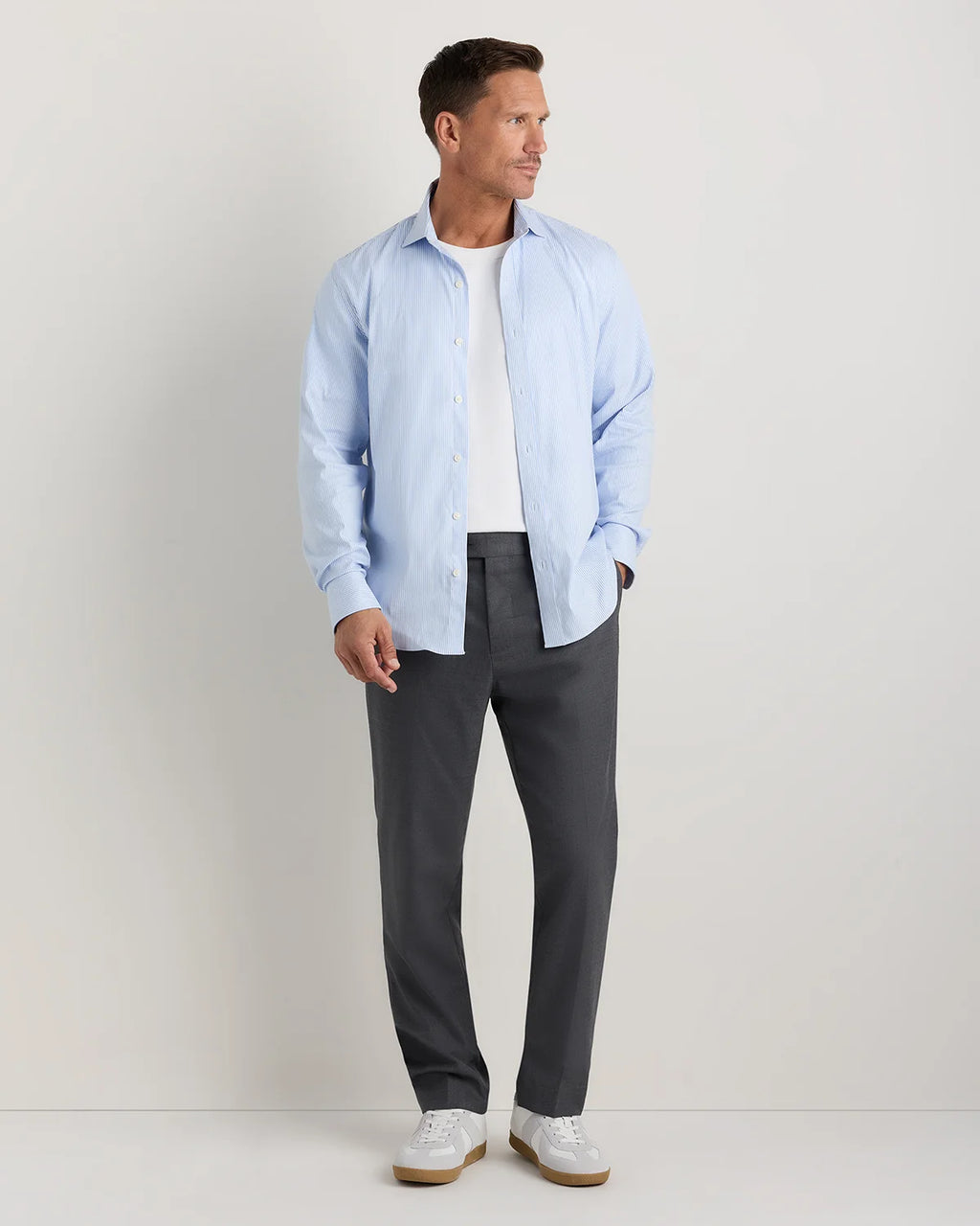 Comfortflex Performance Dress Shirt - S / Blue Stripe