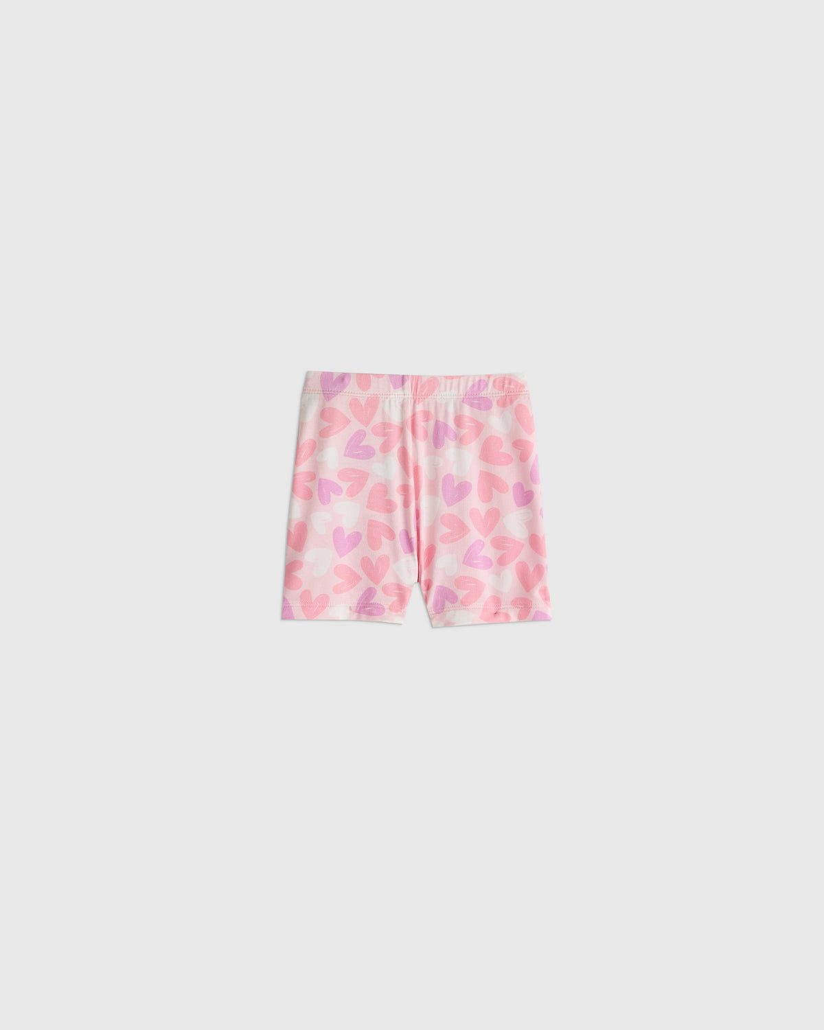 Bamboo Short Sleeve and Shorts Pajama Set - 12-18M / Lavender Hearts