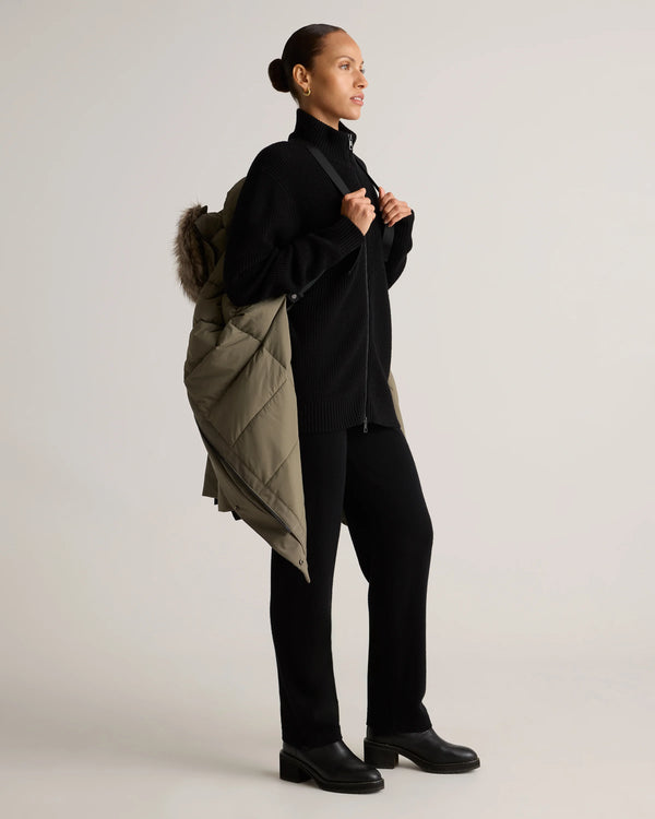 Responsible Down Hooded Long Parka - XS / Storm Blue