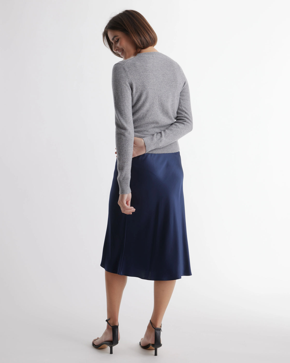 100% Washable Silk Skirt - XS / Champagne