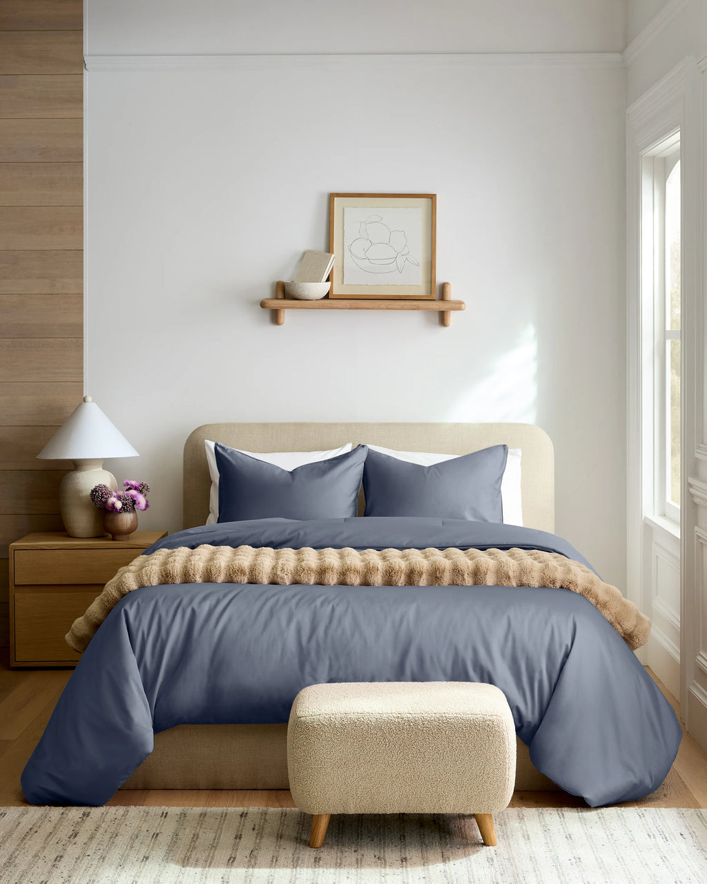 Organic Cotton Sateen Comforter Set - Twin / White