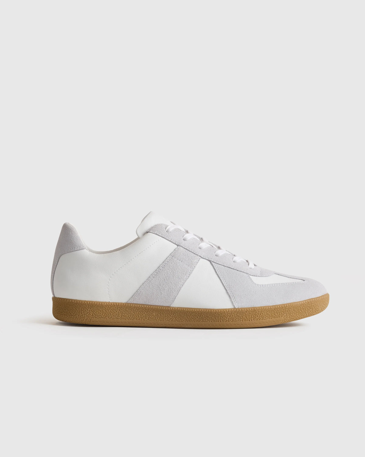 Italian Leather & Suede Lifestyle Trainer - 7 / White Main image