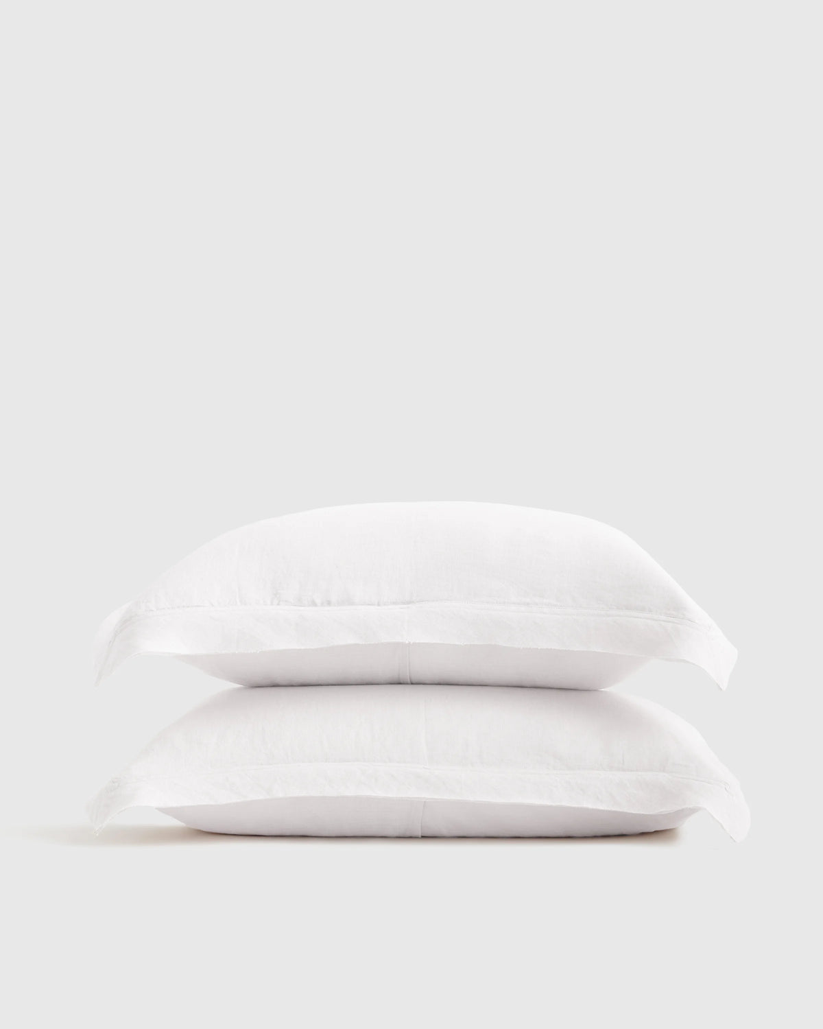 European Linen Double Flange Sham Set - Standard / White Main image