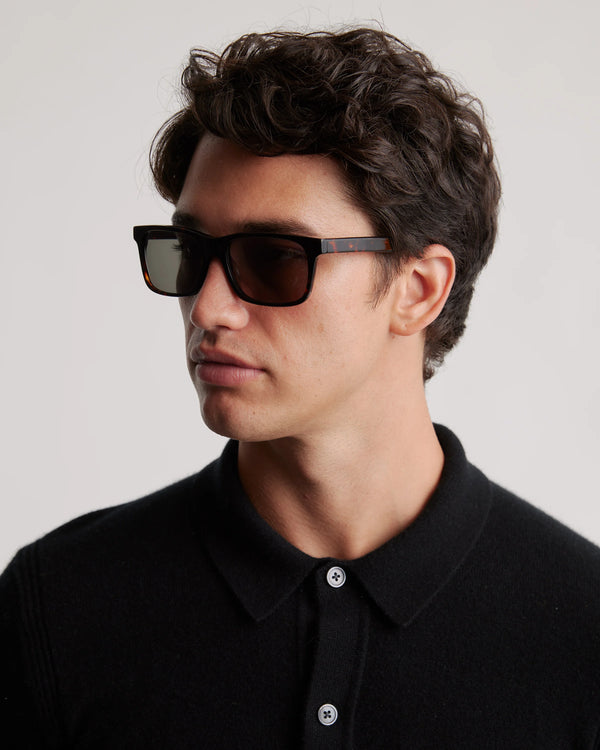 River Polarized Acetate Sunglasses - One Size / Tortoise with Green lens