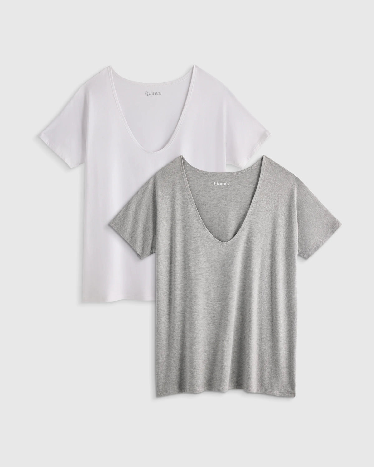 Bamboo Jersey Maternity Dolman Sleeve Tee (2-pack) - XS / White/Grey