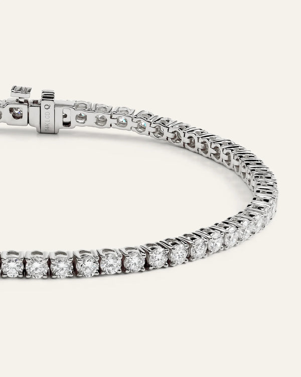 14K Gold Lab Grown Diamond Tennis Bracelet - 4ctw - 6.5" / Yellow Gold
