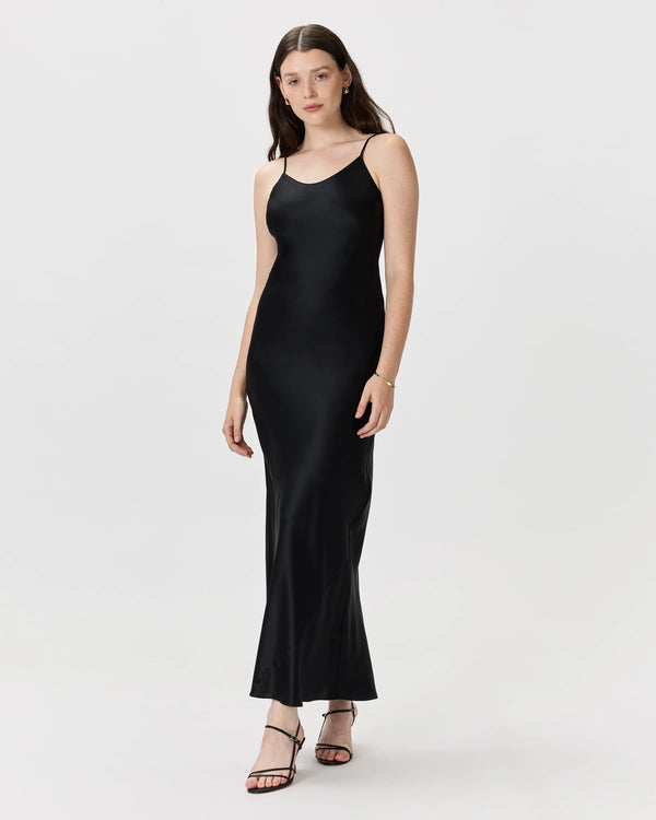 100% Washable Silk Maxi Slip Dress - XS / Cordovan Red Hibiscus