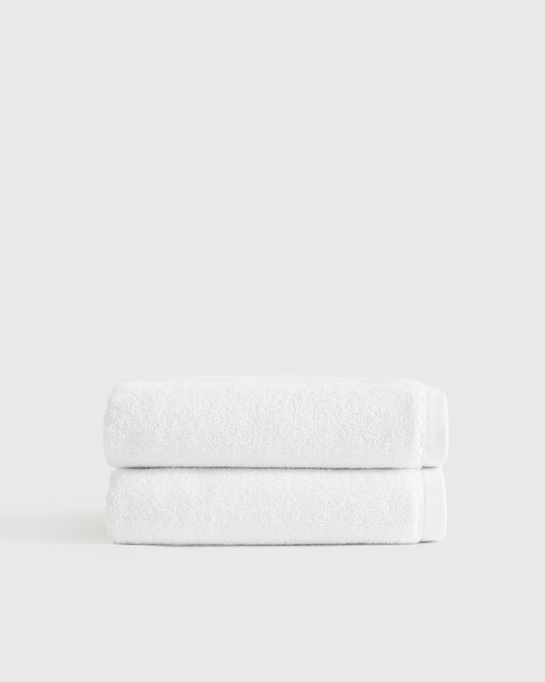 Plush Organic Turkish Cotton Hand Towel (Set of 2) - One Size / White