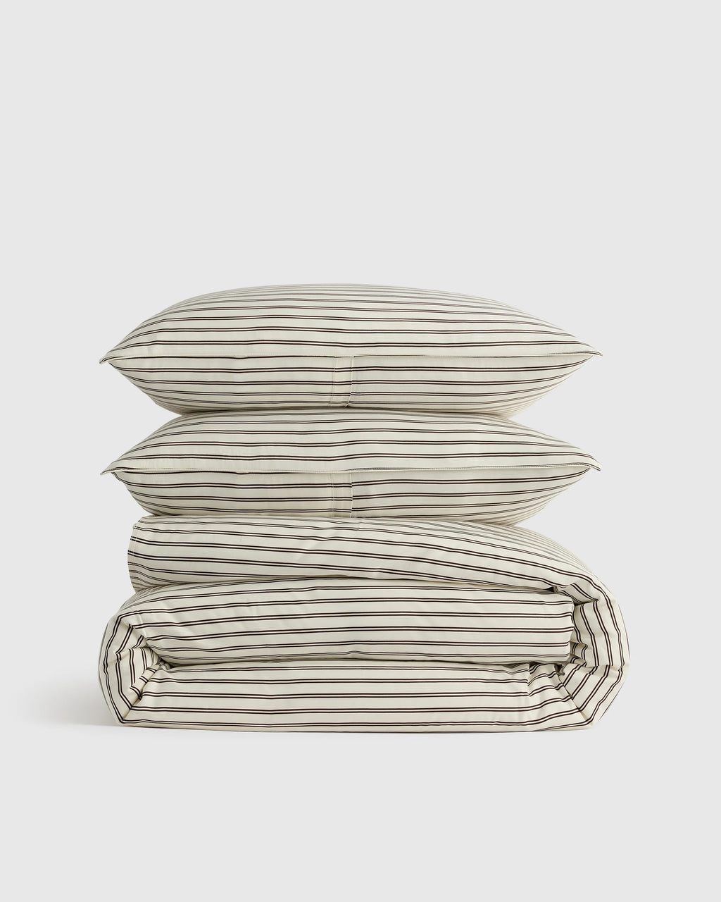 Bamboo Stripe Duvet Cover Set - Twin / Double Stripe Espresso