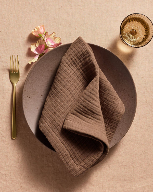 Organic Cotton Gauze Napkins - One Size / Chocolate