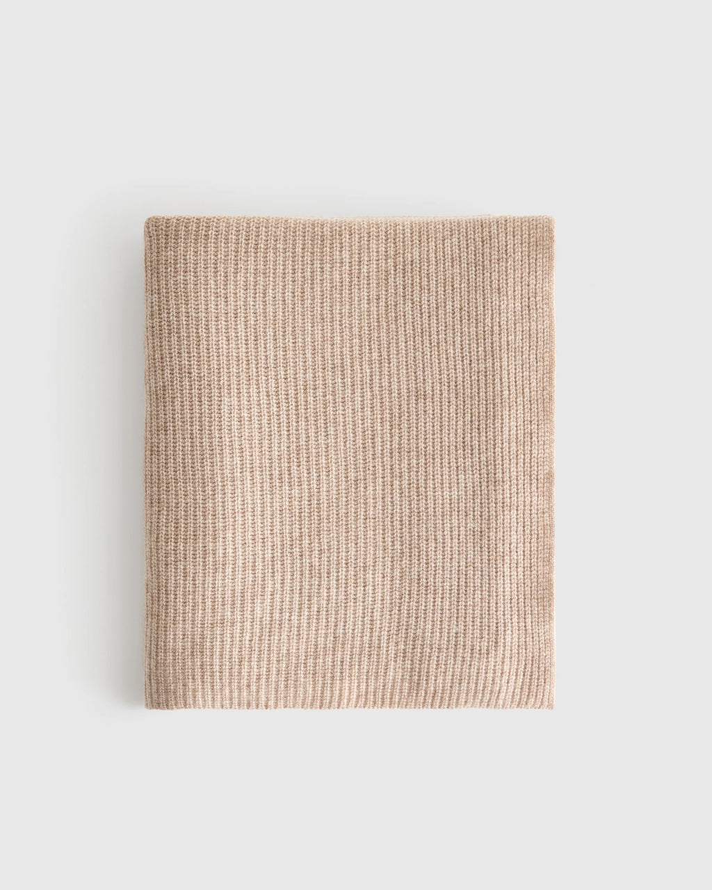 Ribbed Knit Cashmere Throw - 50x70 / Oatmeal
