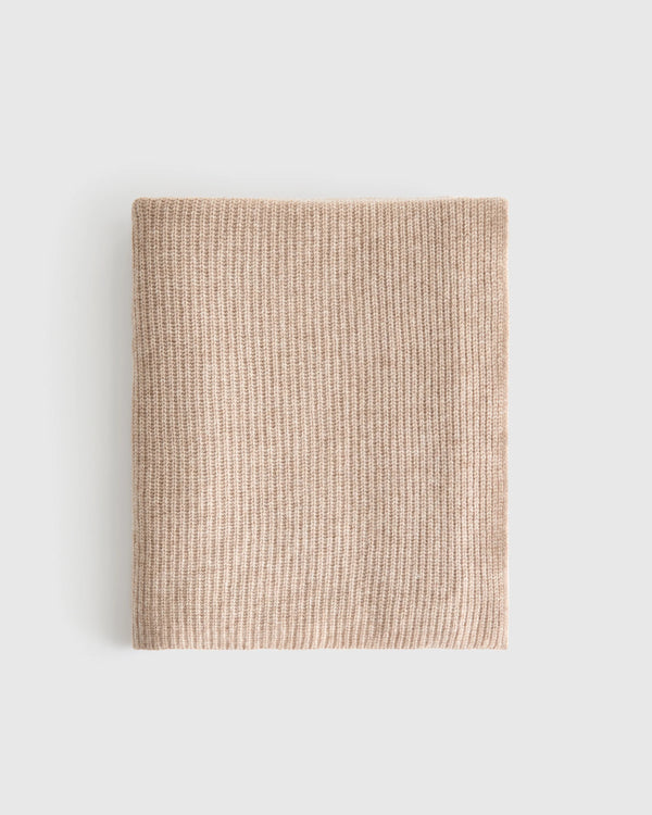 Ribbed Knit Cashmere Throw - 50x70 / Oatmeal