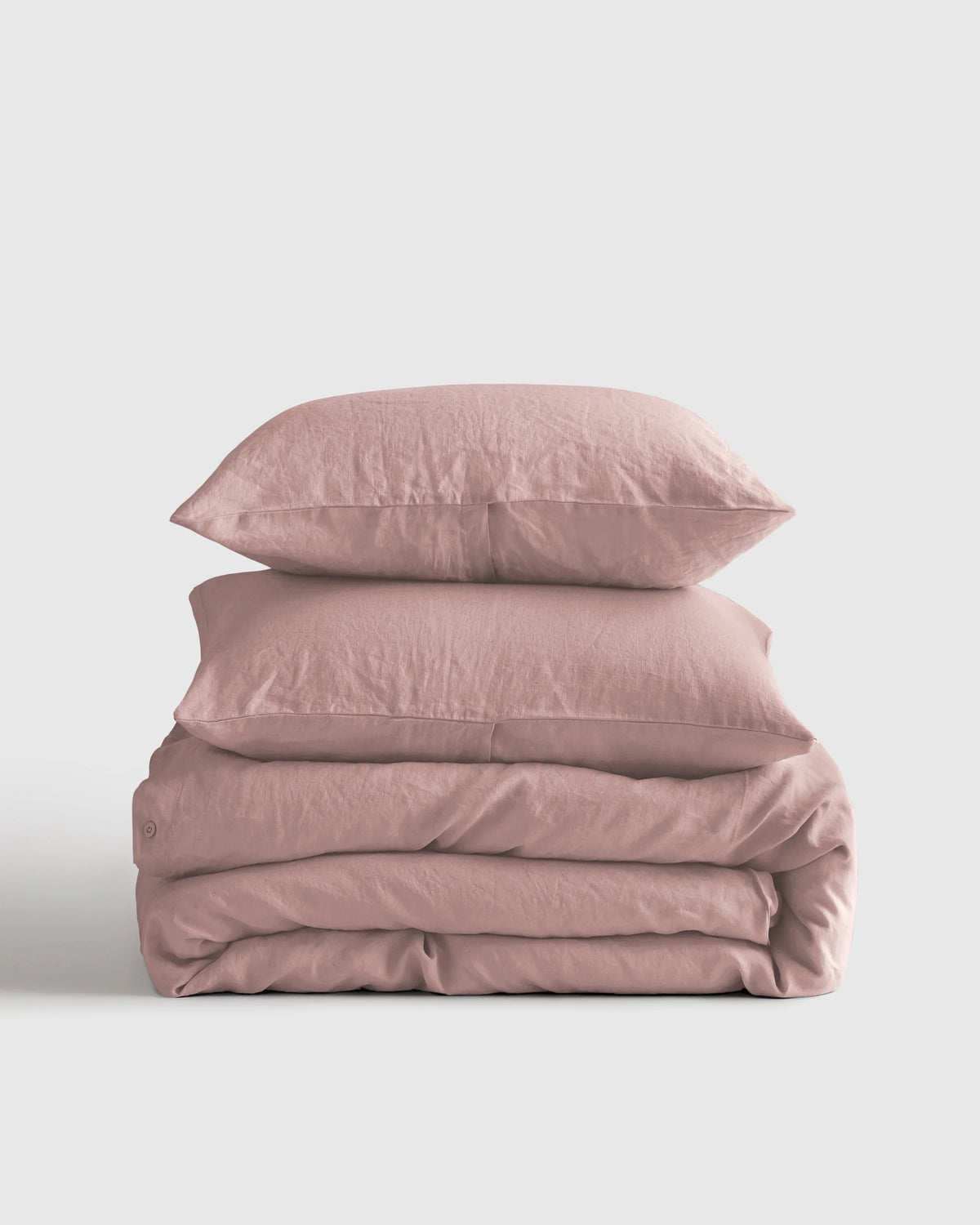 European Linen Duvet Cover Set - Twin / Peach