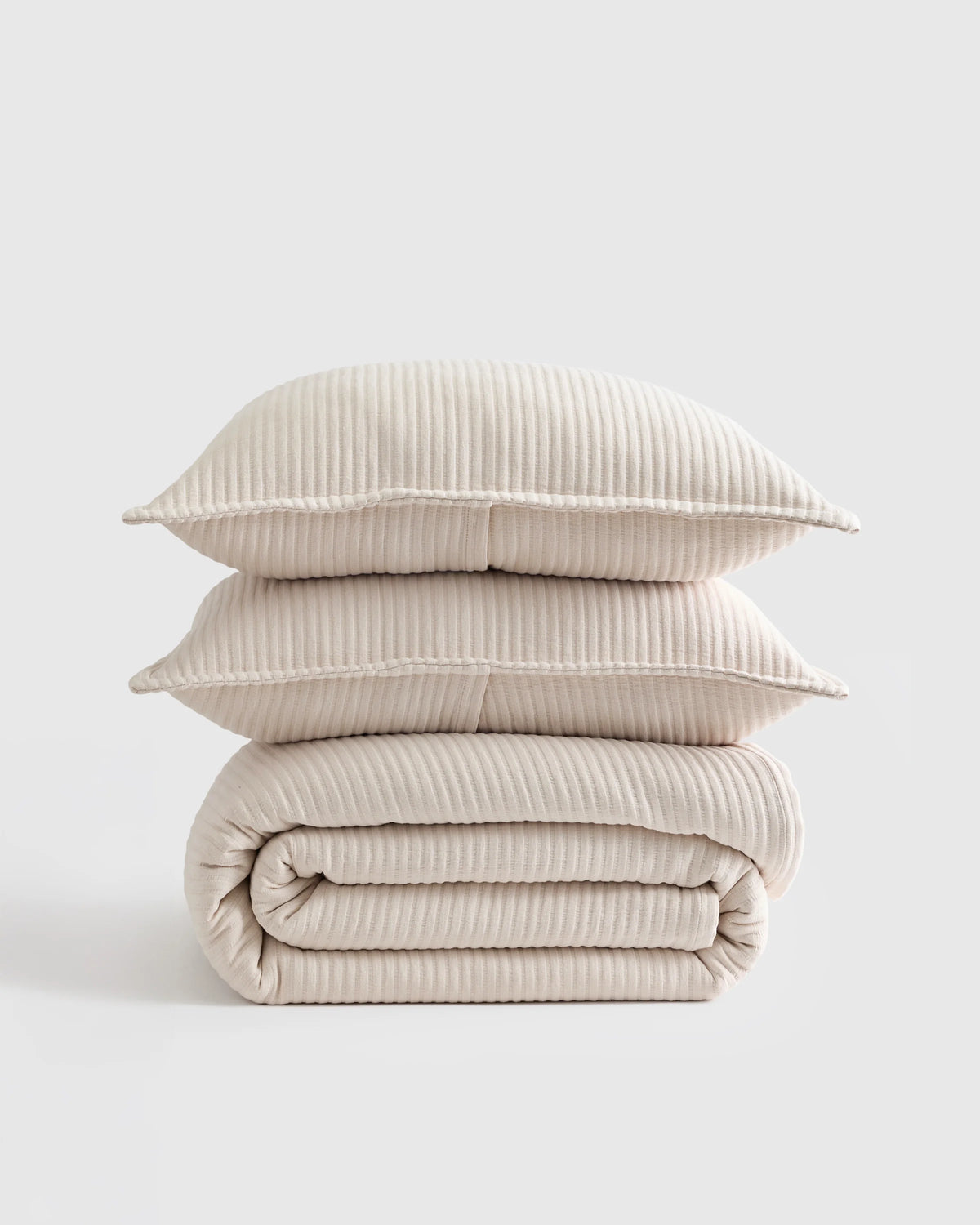 Organic Cotton Matelasse Coverlet Set - Twin / Sand Main image