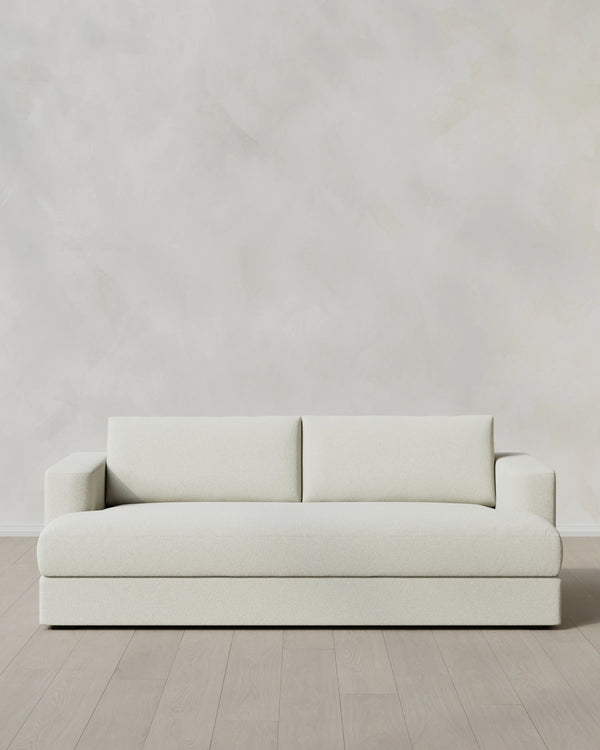 Sierra Curved Arm Sleeper Sofa in Performance Basketweave - One Size / Flax