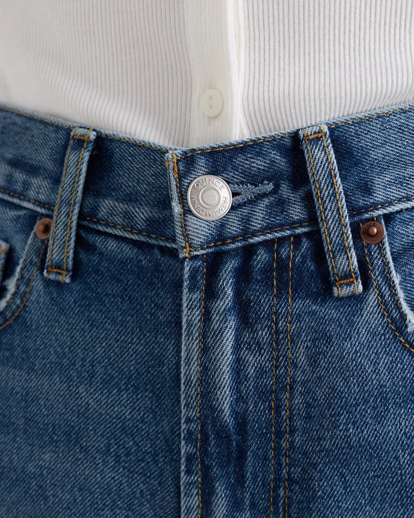 Bella Rigid Straight Jeans - 24 / Powder Blue Raw Hem