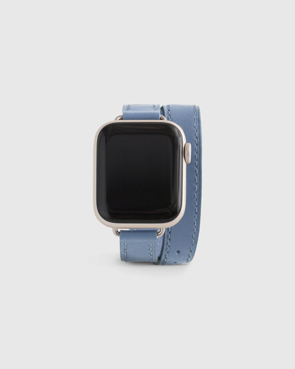 Leather Double Wrap Smartwatch Band - 38mm - 42mm / Dark Green