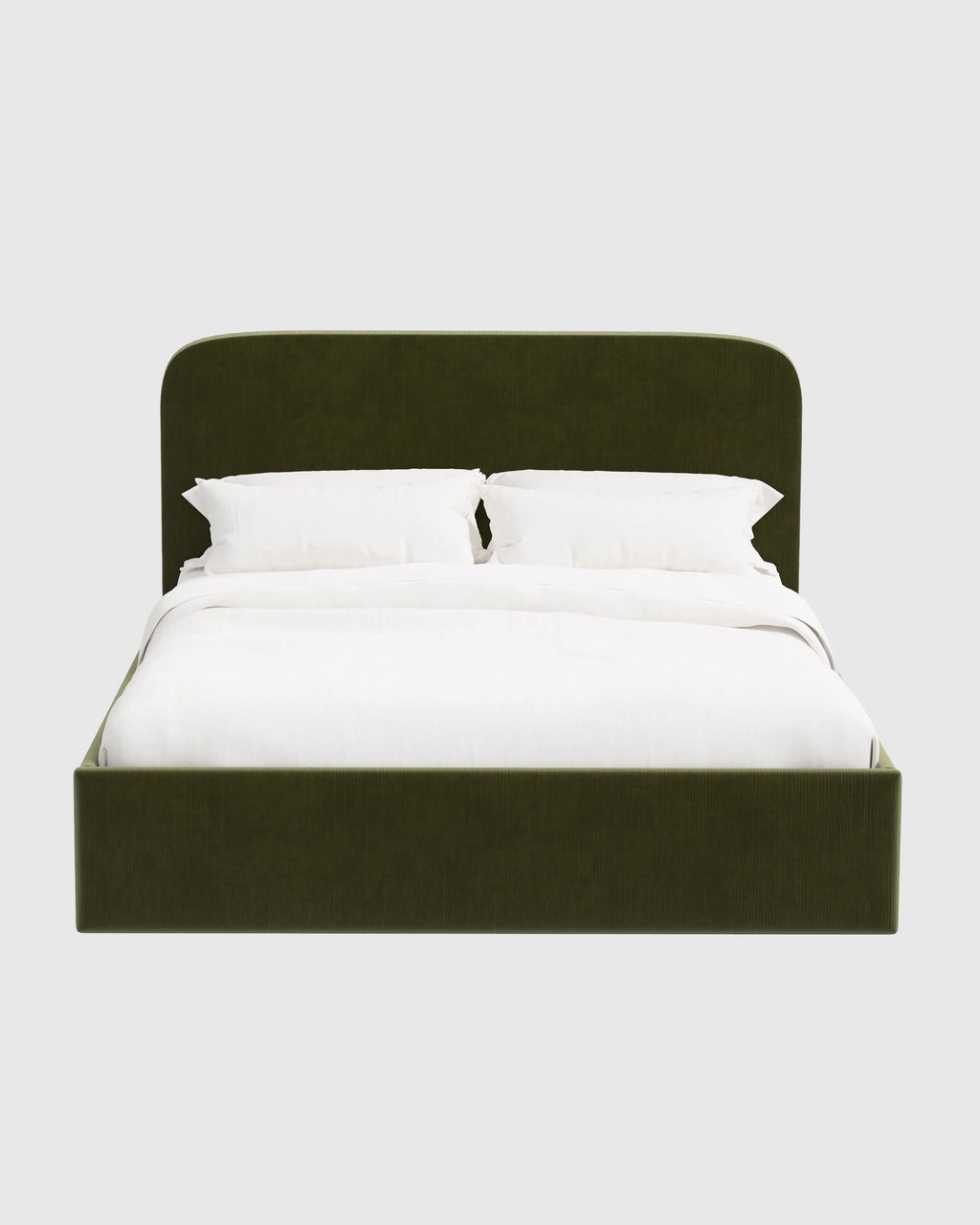 Curved Bed in Performance Velvet - Full / Walnut