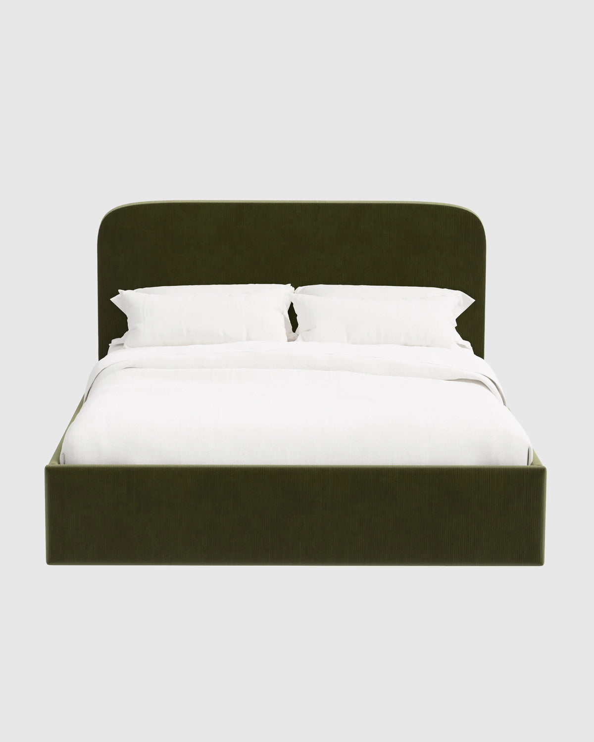Curved Bed in Performance Velvet - Full / Walnut