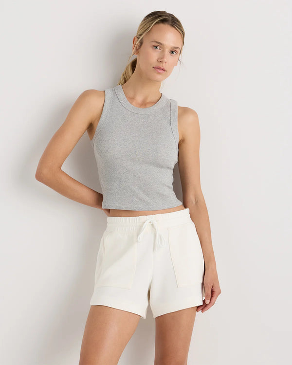 CloudComfort High-Rise Sweatshorts - XS / Pebble Beige
