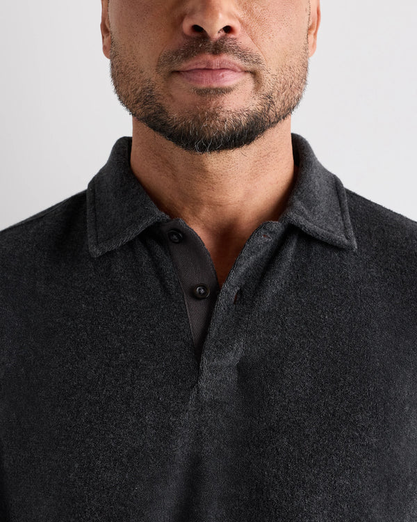 100% Organic Cotton Terry Towel Polo - S / Charcoal