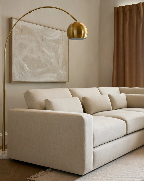 Ashford Deep Seat L Sectional in Performance Chenille Linen Blend - 119x119 / Sorrell