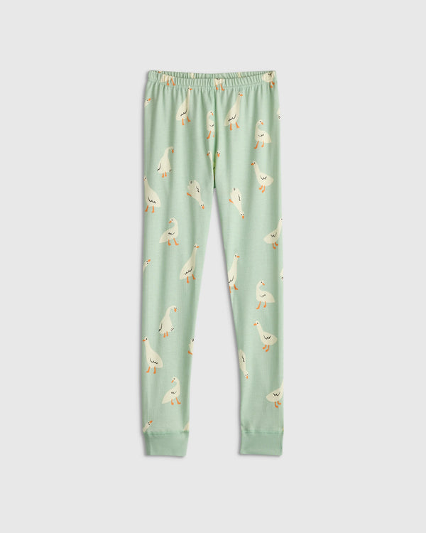 100% Organic Cotton Long Sleeve and Pant Pajama Set - 6 / Navy Stripe