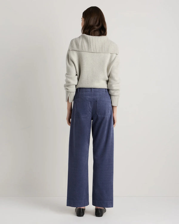 Organic Stretch Corduroy Cropped Wide Leg Pants - 0 / Black