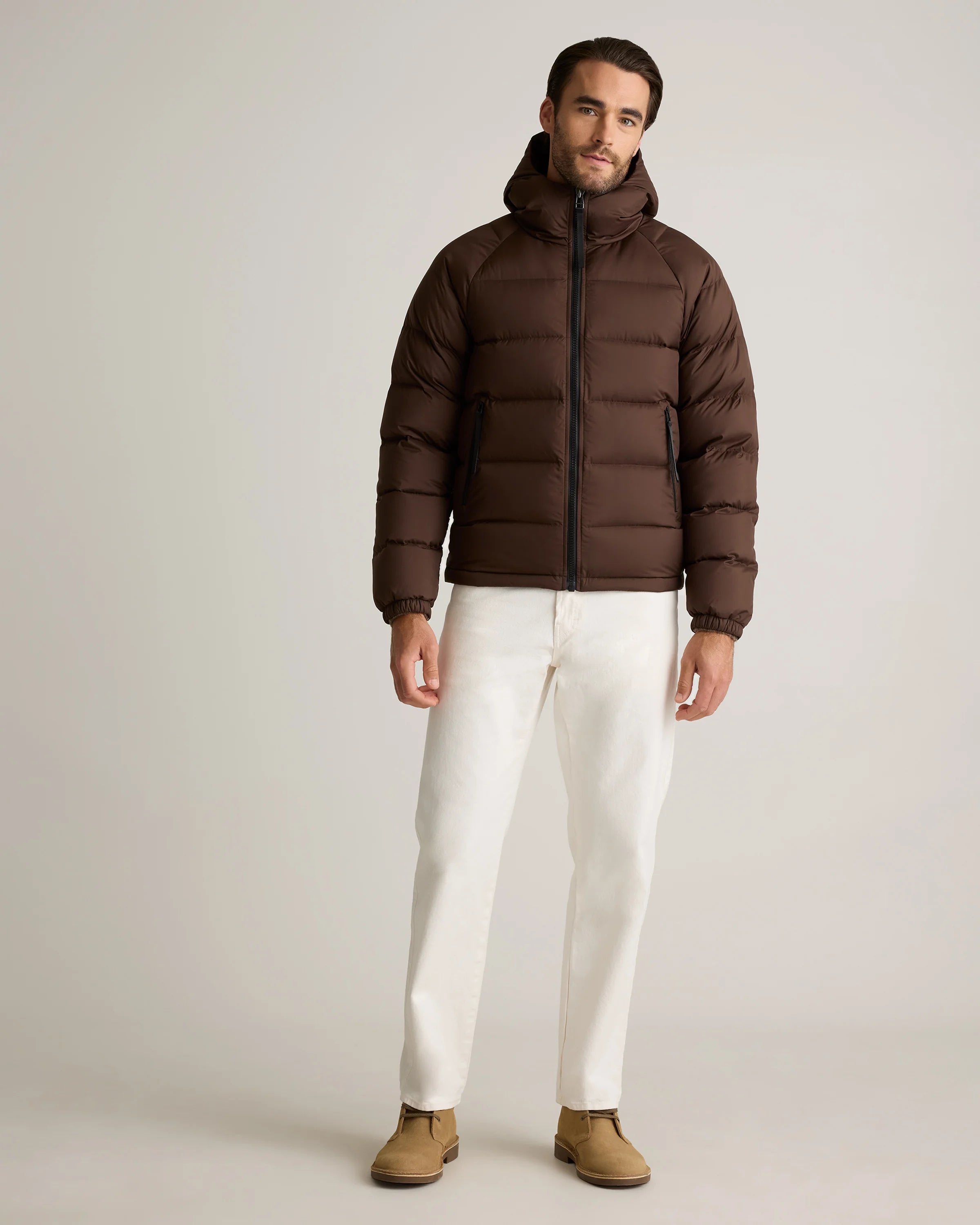 Responsible Down Puffer Jacket with Hood - S / Hot Fudge Secondary image