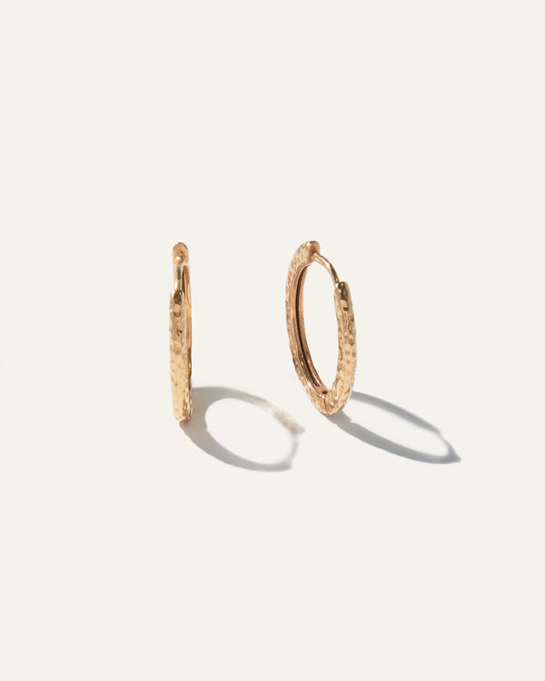 Hammered Nina Small Hoops - One Size / Gold Vermeil