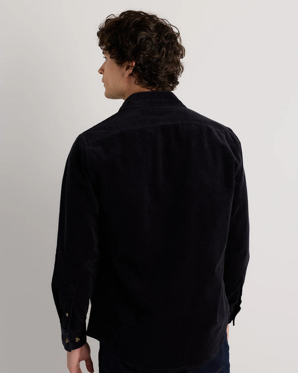 Organic Stretch Corduroy Utility Shirt - S / Dark Khaki