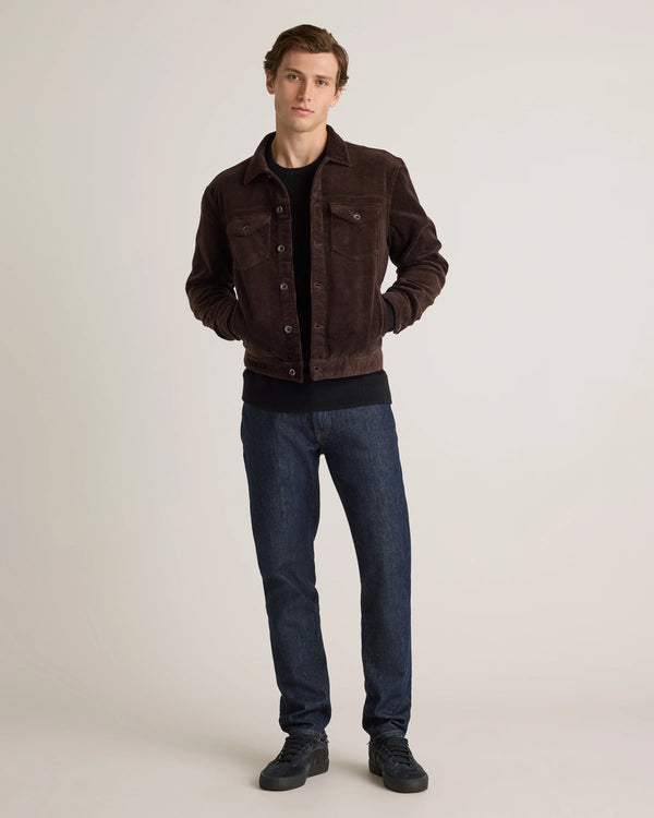 Organic Stretch Corduroy Trucker Jacket - S / Seaweed