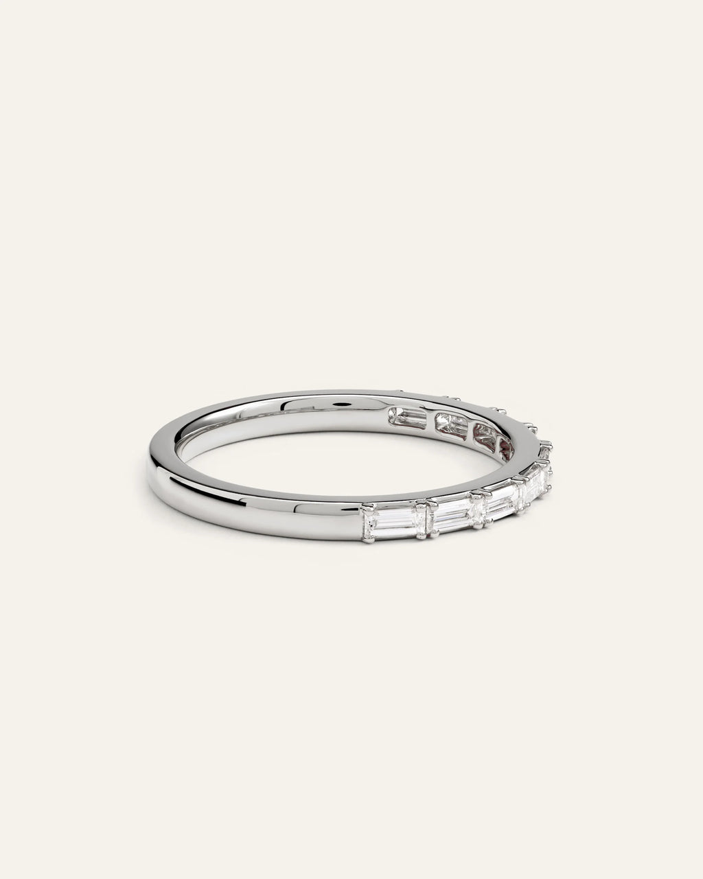 14K Gold Lab Grown Diamond Baguette Band - 5 / Yellow Gold