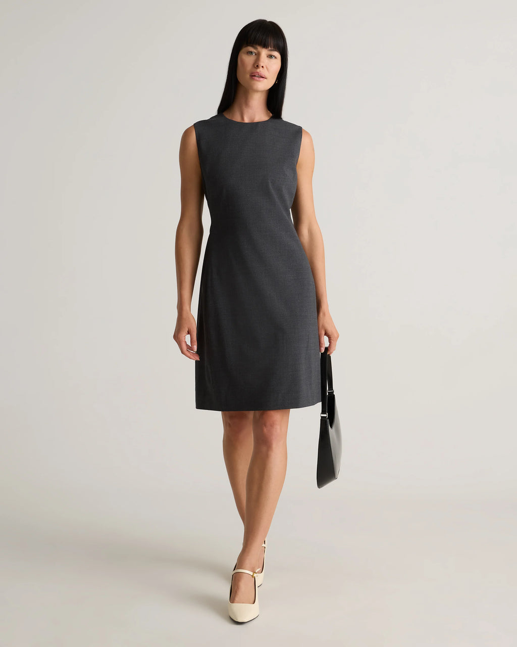 Italian Wool Sleeveless Dress - 0 / Grey Melange
