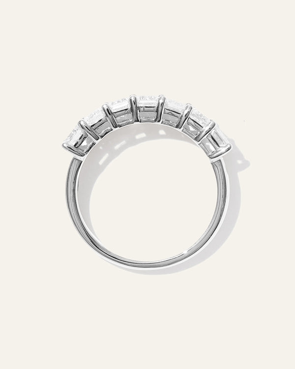 Lab Grown Diamond Emerald Seven Stone Band - 4 / Yellow Gold