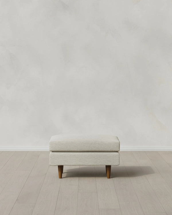 Atlas Midcentury Ottoman in Performance Basketweave - 31.5" / Navy
