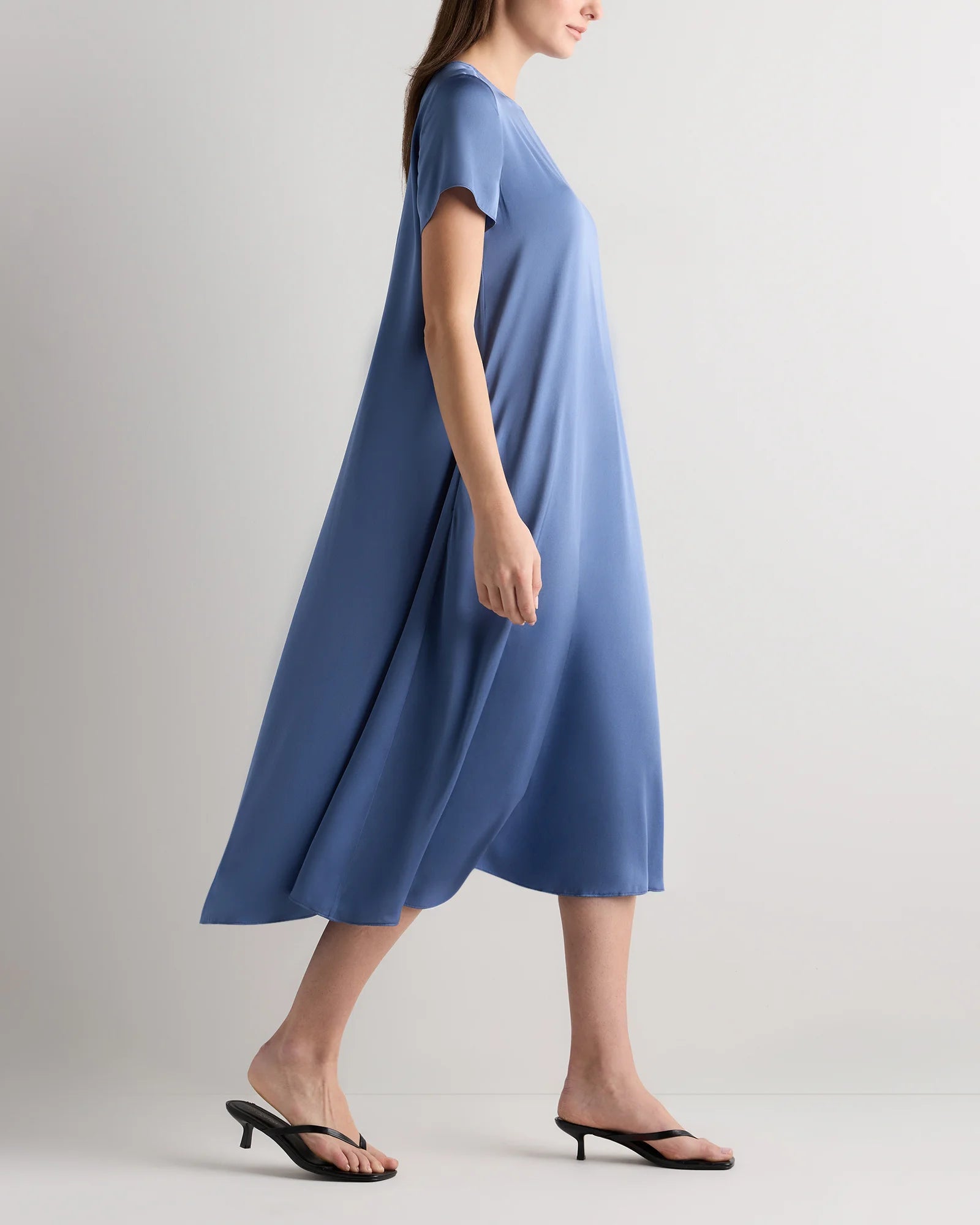 Washable Stretch Silk Voluminous Maxi Dress - XS / Moonstone Blue Secondary image
