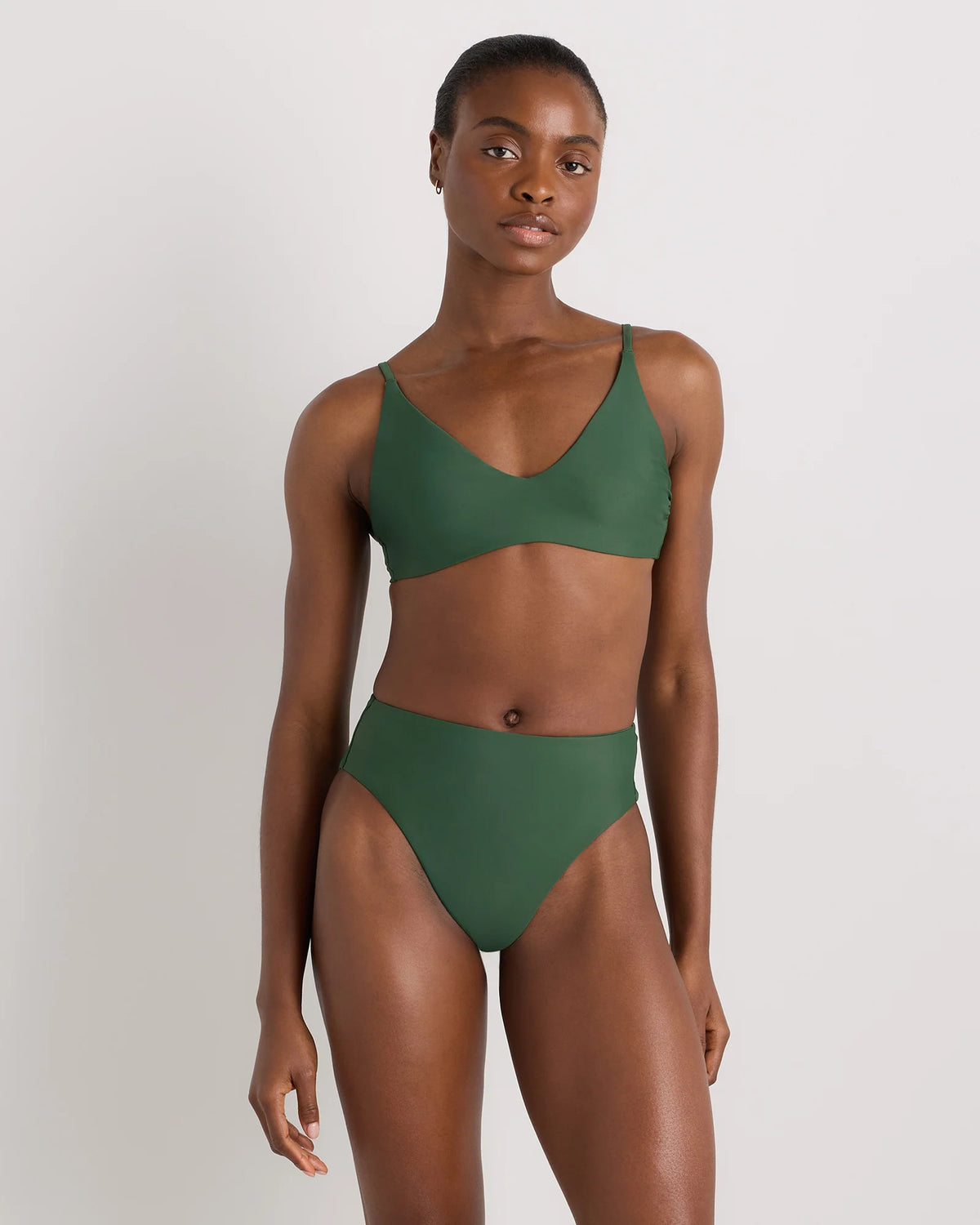 Italian High-Rise High-Leg Bikini Bottom - XS / Palm Main image