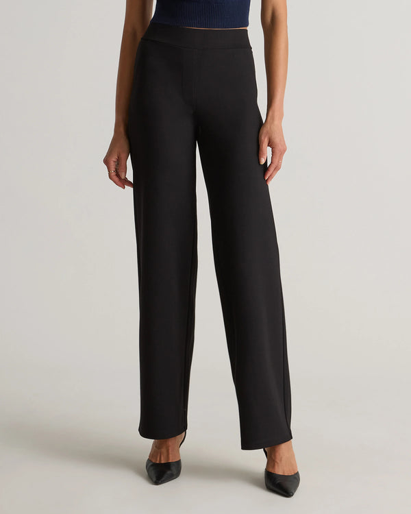 Ultra-Stretch Ponte Wide Leg Pants - XS / Espresso