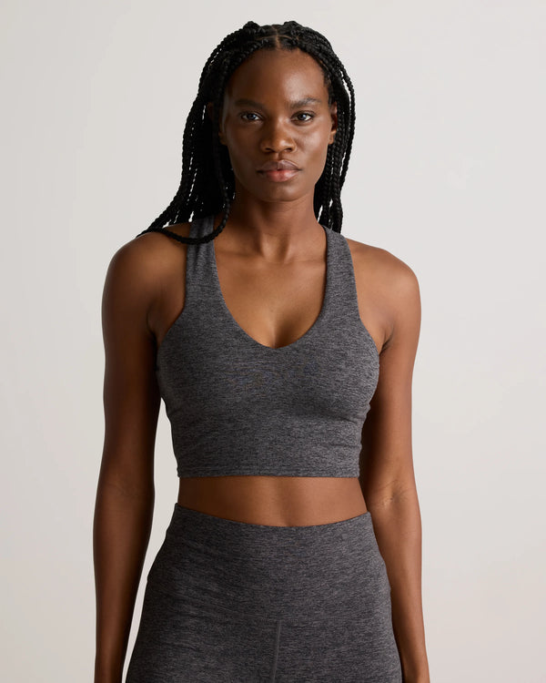 Ultra-Soft V-Neck Cropped Tank - XS / Heather Navy