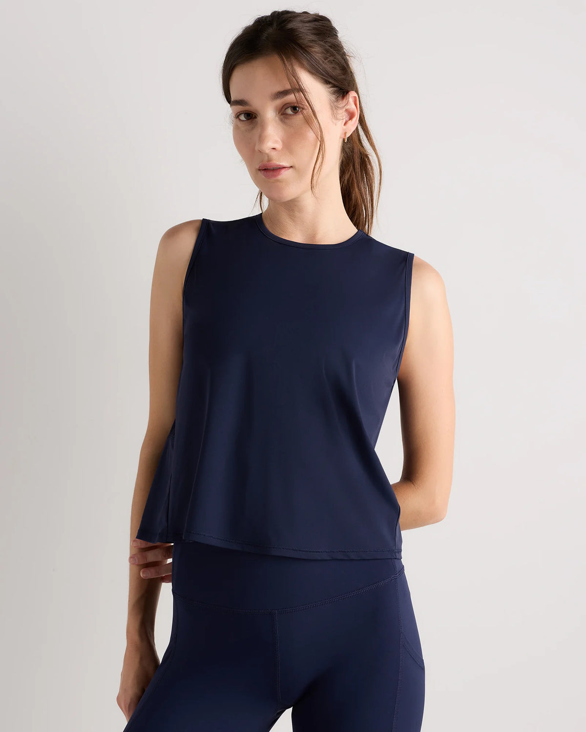 Essential Run Cropped Muscle Tank - XS / Deep Navy Main image