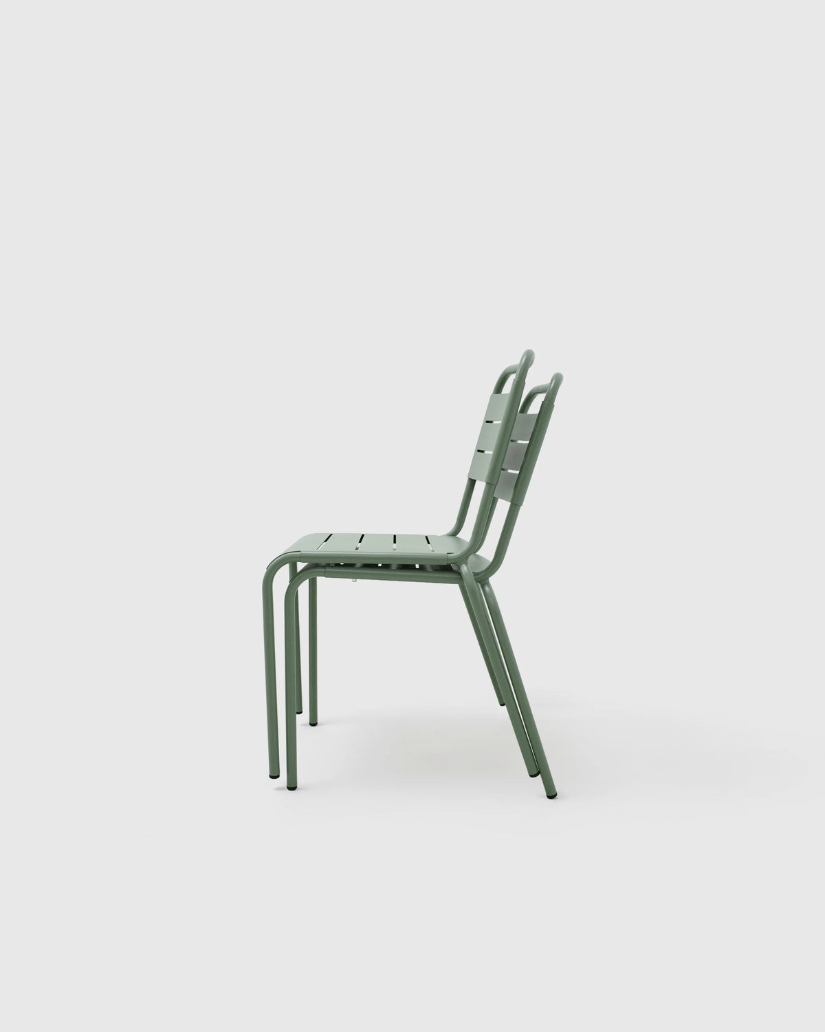 Powder-Coated Aluminum Outdoor Stacking Side Chair (Set of 2) - Set of 2 / Sage Green